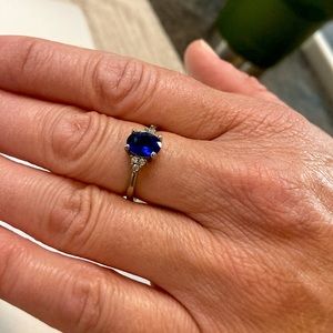 925 Silver Plated Gemstone Ring